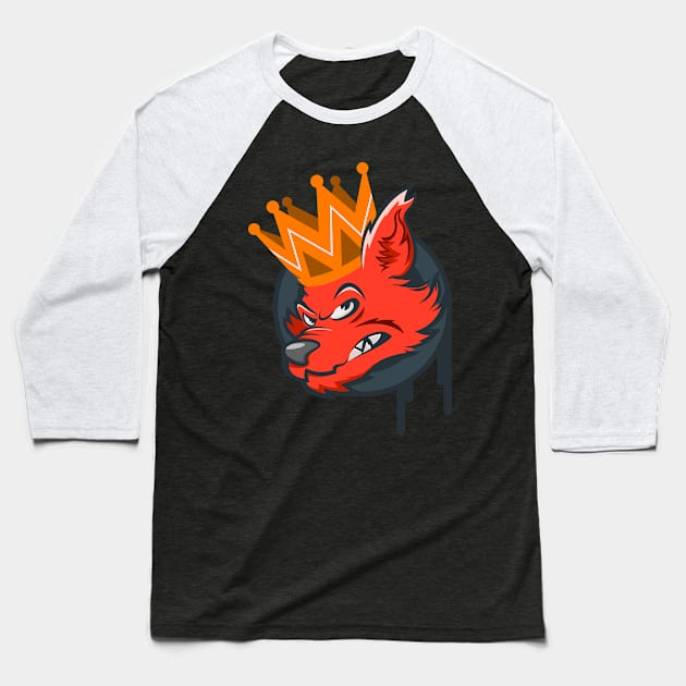 King Wolf Baseball T-Shirt by sfajar